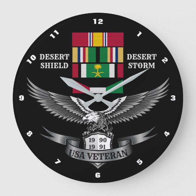 DESERT SHIELD & DESERT STORM VETERAN LARGE CLOCK (Front)