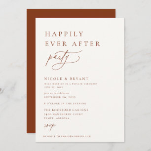 Desert Sienna Happily Ever After Party Invitation
