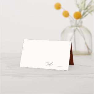 Desert Sienna Minimalist Wedding Place Card