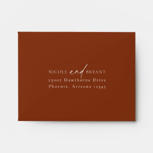 Desert Sienna Minimalist Wedding RSVP Envelope
