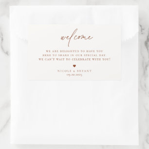 Desert Sienna Modern Minimalist Welcome Rectangular Sticker