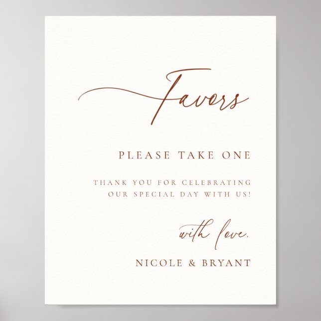 Desert Sienna Wedding Favour Poster (Front)