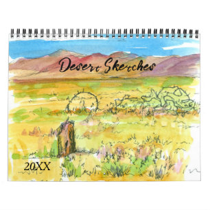 Desert Sketches Travel Explore Nevada Watercolor Calendar