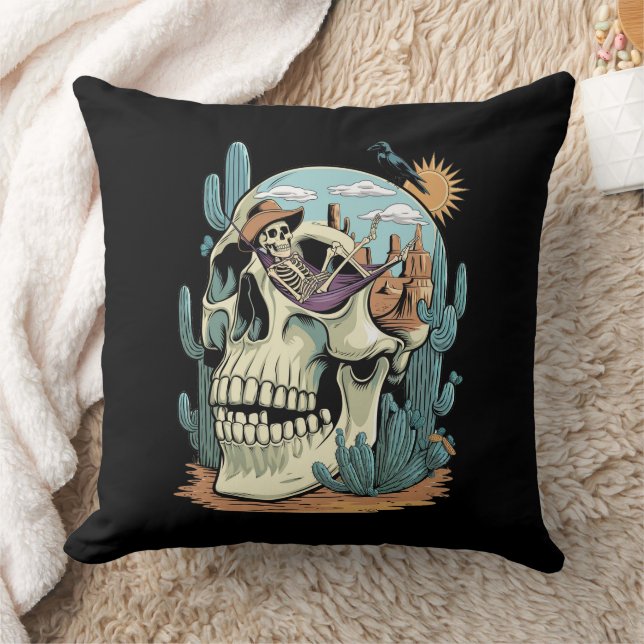 Desert Skull – Skeleton Siesta  Cushion (Blanket)
