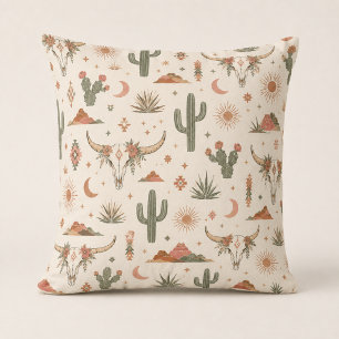 Desert Skull Southwest Ranch Accent Cushion