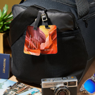 Desert Slot Canyon or Your Photo White Name & Info Luggage Tag