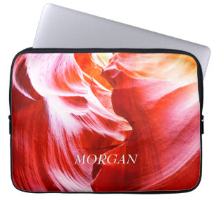 Desert Slot Canyon or Your Photo, White Name, Vs 2 Laptop Sleeve