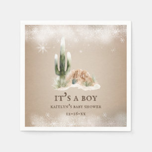 Desert Snow Cactus Baby Shower Napkins
