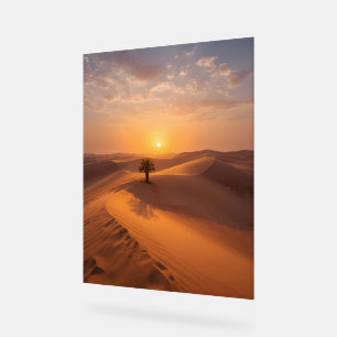 Desert Solitude – Golden Dunes at Sunset Fine Art Acrylic Sign