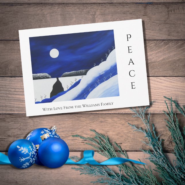 Desert Southwest Folk Art Christmas Peace  Holiday Card (Creator Uploaded)