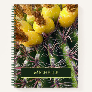 Desert Southwest Green Barrel Cactus Personalised  Notebook