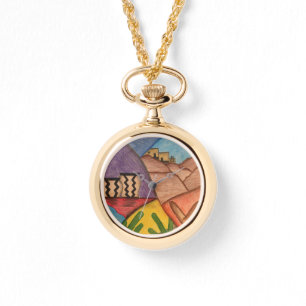 Desert Southwest Hand Drawn Colourful Folk Art  Watch