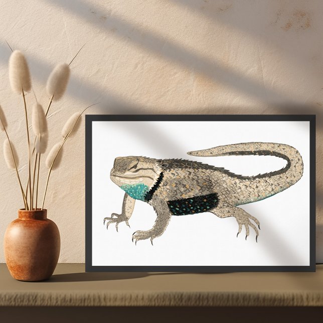 Desert Spiny Lizard Art Reptile Animal Nature  Poster (Desert Spiny Lizard Art Reptile Animal Nature Poster Wall Art
)
