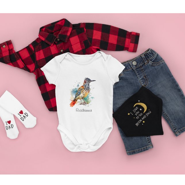 Desert Spirit, Roadrunner in Watercolor, custom Baby Bodysuit (Creator Uploaded)