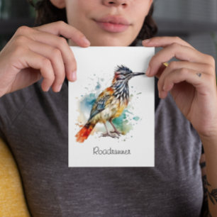 Desert Spirit, Roadrunner in Watercolor custom Postcard
