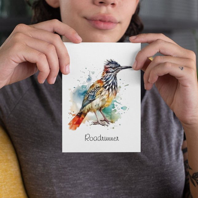 Desert Spirit, Roadrunner in Watercolor custom Postcard (Creator Uploaded)