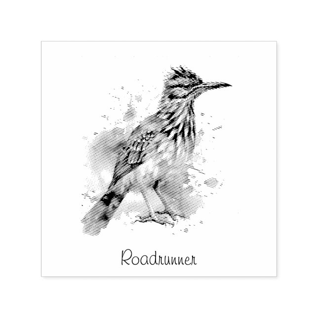 Desert Spirit, Roadrunner in Watercolor, custom Self-inking Stamp (Design)