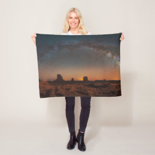 Desert   Starry Sky Over A Desert Landscape Fleece Blanket