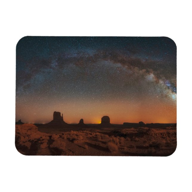 Desert | Starry Sky Over A Desert Landscape Magnet (Horizontal)