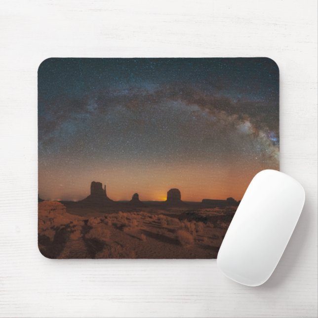 Desert | Starry Sky Over A Desert Landscape Mouse Pad (With Mouse)