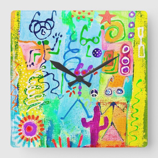Desert Stick Zombies Wall Clock (Front)