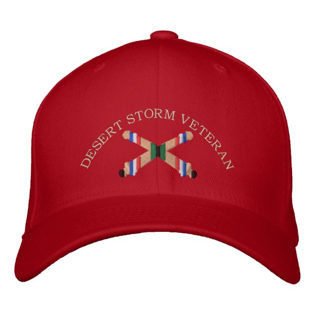 Desert Storm Veteran Artillery Crossed Cannon Hat (Front)