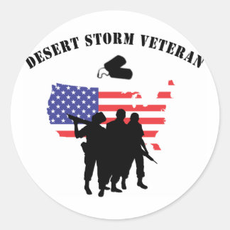 Desert Storm Veteran Classic Round Sticker