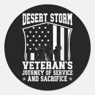 Desert Storm Veteran Persian War Service Ribbon  Classic Round Sticker