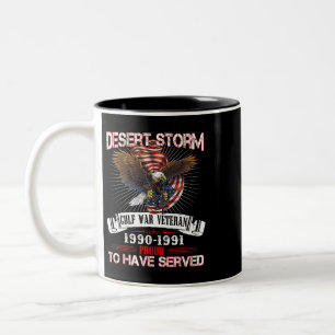 Desert Storm Veteran T Shirt Veteran Proud for Fat Two-Tone Coffee Mug