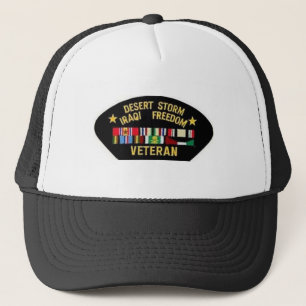 DESERT STORM WAR VETERAN TRUCKER HAT