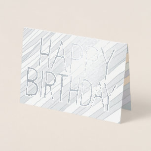 Desert Stripes Metallic Foil Happy Birthday Card