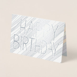 Desert Stripes Metallic Foil Happy Birthday Card