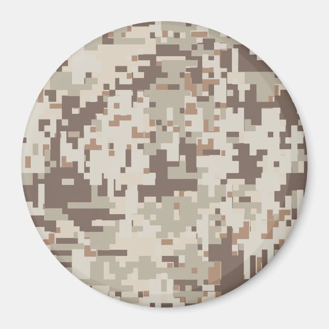 Desert Style Digital Camouflage Beige Decor Magnet (Front)