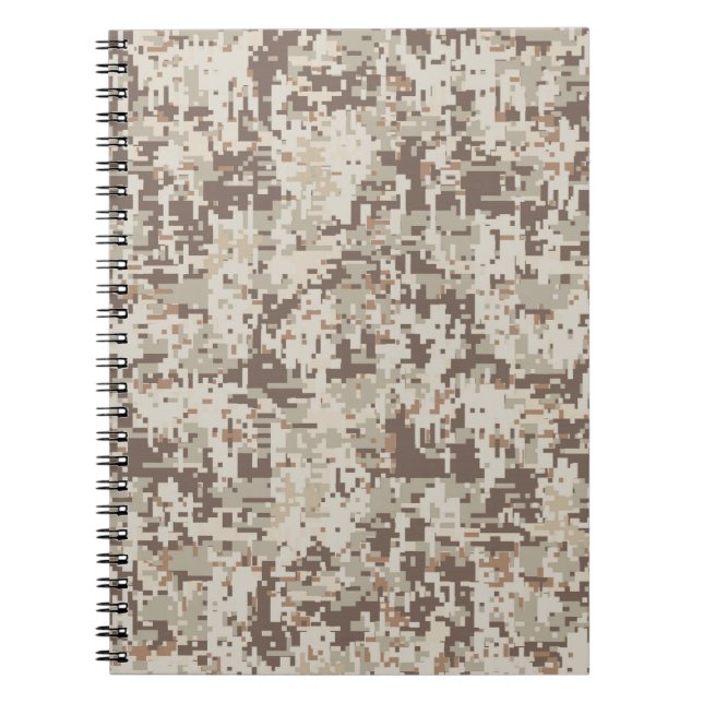 Desert Style Digital Camouflage Beige Decor Notebook (Front)