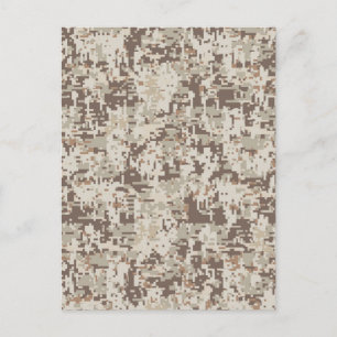 Desert Style Digital Camouflage Beige Decor Postcard