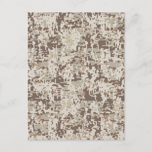 Desert Style Digital Camouflage Beige Decor Postcard (Front)