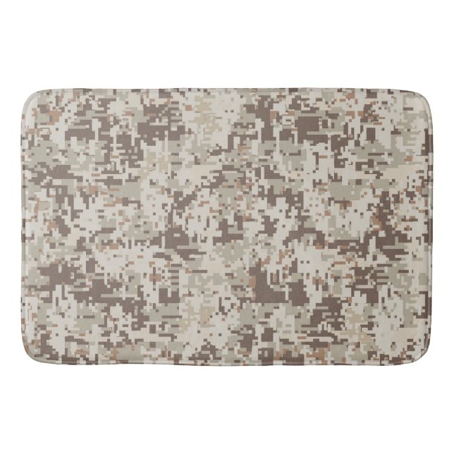Desert Style Digital Camouflage Pixels Decor Bath Mat (Front)