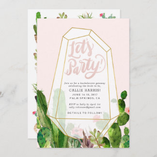 Desert Succulent Bachelorette or Party Invitation