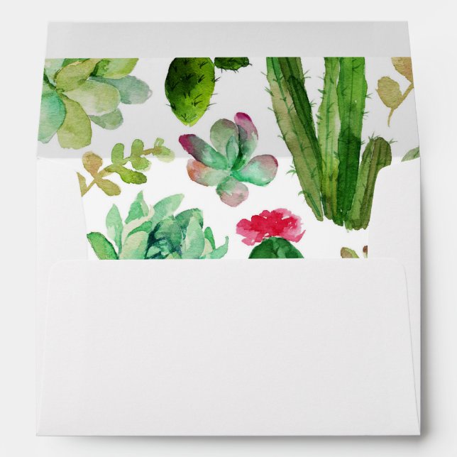 Desert Succulent Matching Envelope (Back (Bottom))