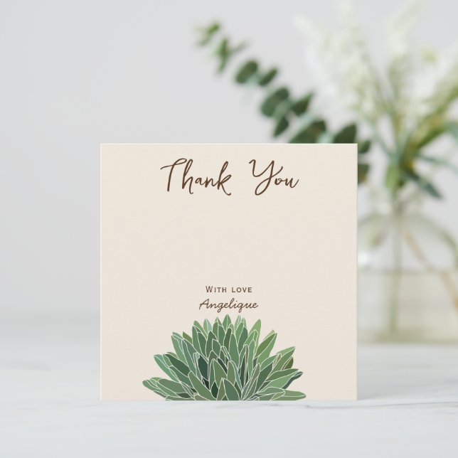 Desert Succulent Thank You Card (Standing Front)