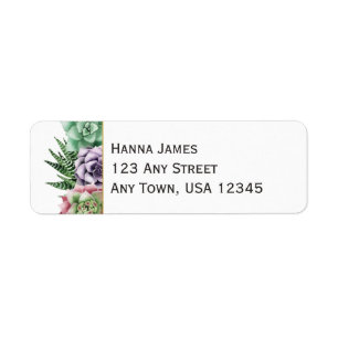 Desert Succulent Wedding Return Address Label