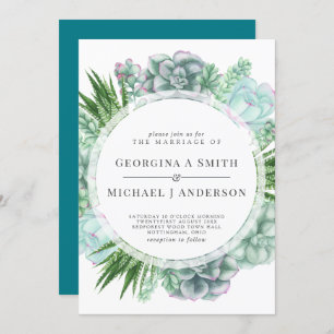Desert Succulents Cacti Watercolor WEDDING Invitation