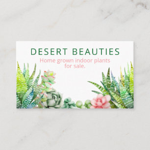 Desert Succulents Homegrown Indoor Plants Business Card