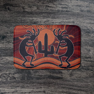 Desert Sun Cactus Southwest Design Kokopelli Bath Mat