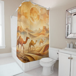Desert Sunrise Camels Shifting Sands Shower Curtain