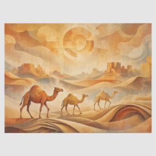 Desert Sunrise Camels Shifting Sands  Tissue Paper