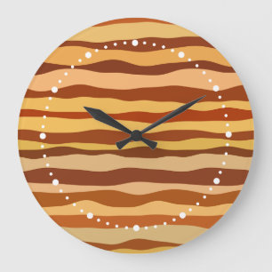 Desert Sunrise Gold Burnt Orange Sienna Large Clock