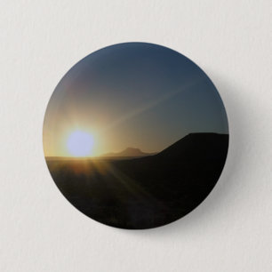 desert sunset. 6 cm round badge