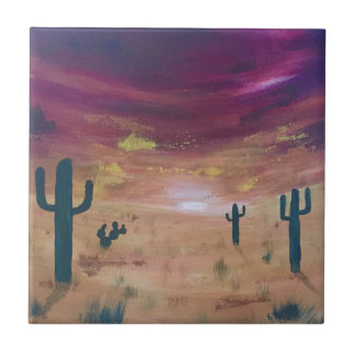 Desert Sunset Ceramic Tile
