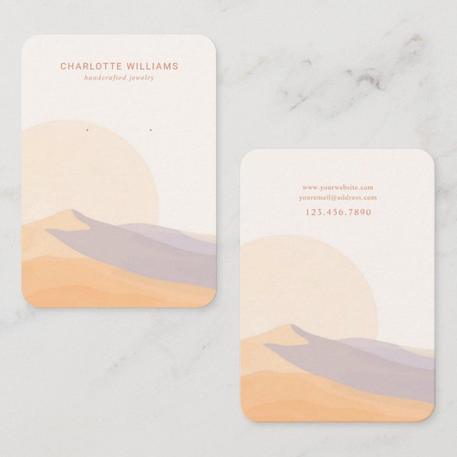 Desert Sunset Custom Jewellery Display Card (Front/Back)
